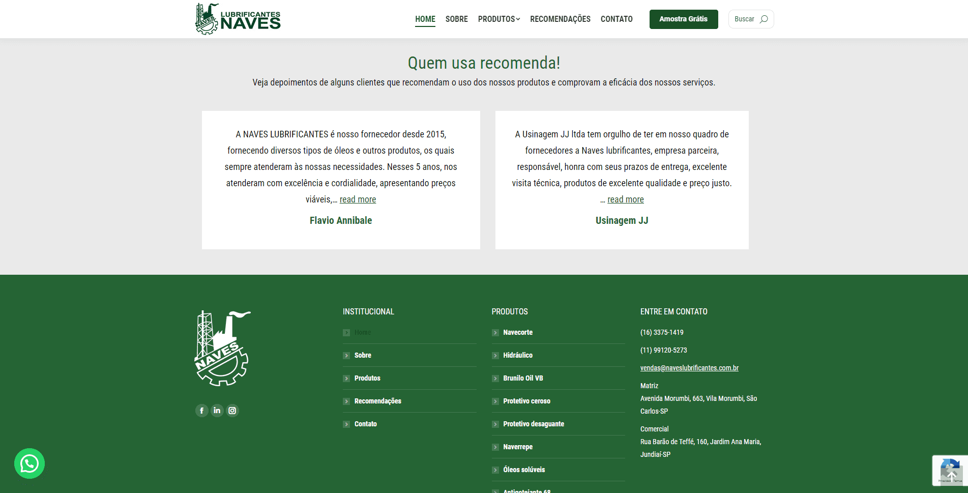 Site Naves Lubrificantes